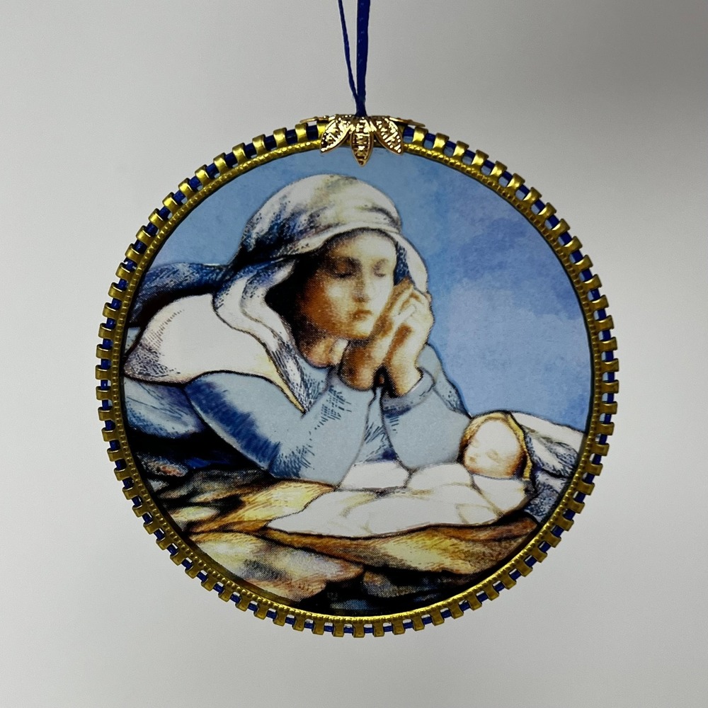 Silent Night Mary Baby Jesus Christmas Ornament Gold Filigree No. 604 Canada - Picture 2 of 7